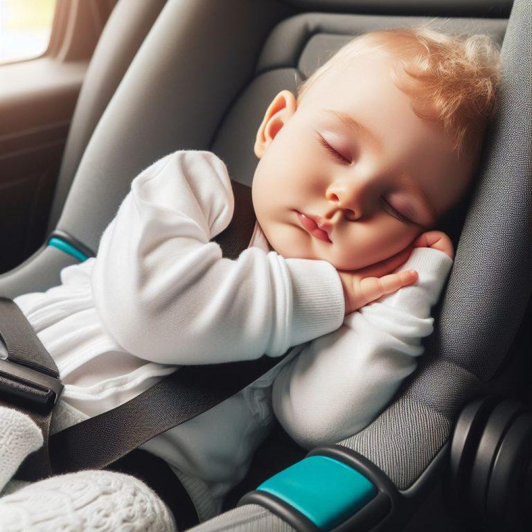 Baby slaapt achterin de auto powernap 2